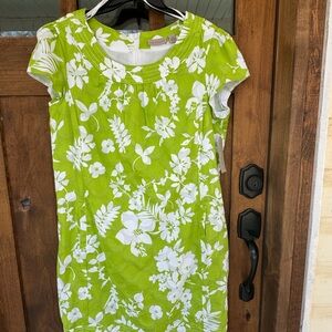 Floral Green and White Women’s Dress
